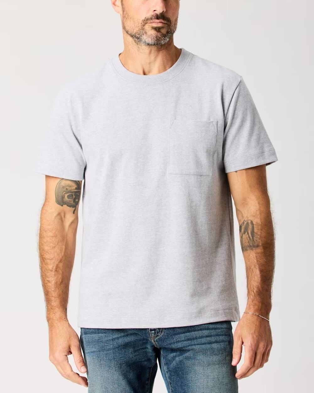 Flint & Tinder Mens Heavyweight Pocket T-Shirt Size XL Gray Workwear Casual